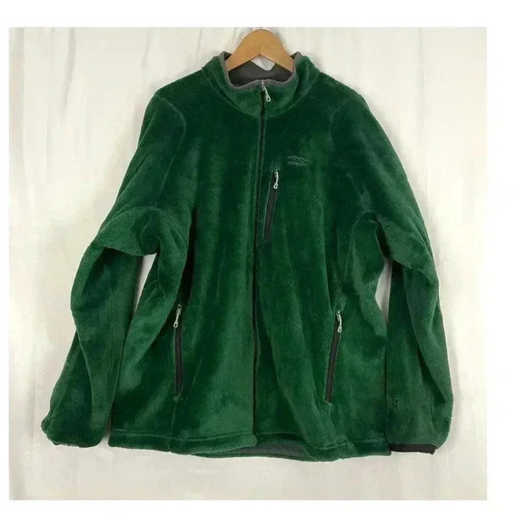 VTG Patagonia Green Deep Pile Fleece Full Jacket XL Mens Outdoor Zipped Pockets - Picture 12 of 16